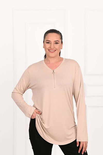 Bigsize Women's plus size blouse with zipper 1387-23