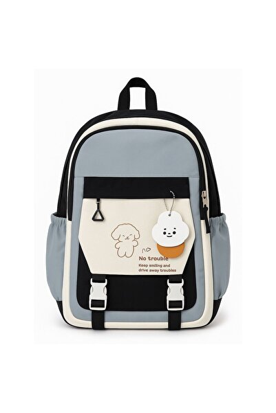 duoguo Ghiozdan scolar/casual cu imprimeu catel si mesaj motivational, Usor, Bretele confortabile