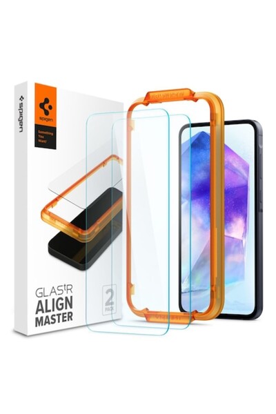 Spigen Folie de protecție pentru ecran Samsung Galaxy A55 5G, set de 2, kit de instalare inclus, M67, transparentă
