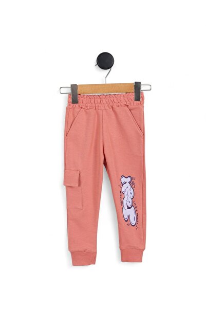 VOY KİDS Girls' Back Printed Sweatshirt and Cargo Pocket Tracksuit Bottoms 6-7-8-9-10 Years Old Tracksuit Set