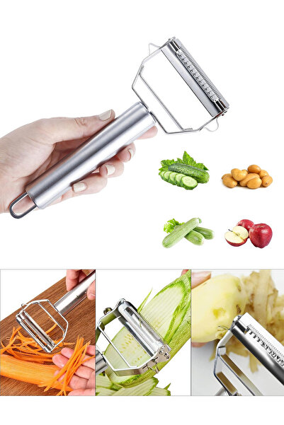 Ufak Tefek Şeyler Dual Function Metal Julienne Vegetable Peeler Stainless Ste...