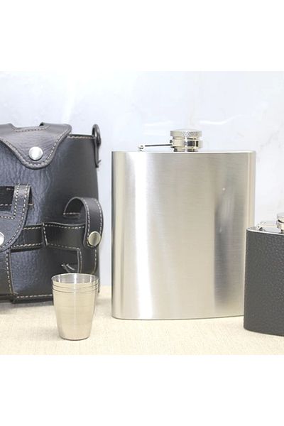 SepetBudur Leather Sheathed Flask Set Alk3930