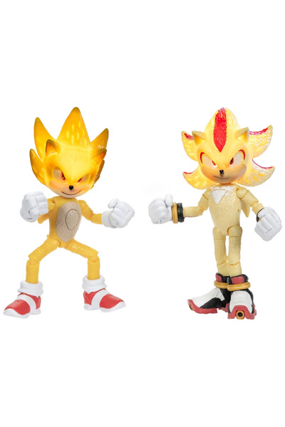 Jakks Pacific Sonic the Hedgehog 3 Işıklı Figür 2 Paketi Süper Sonic ve Süper Shadow