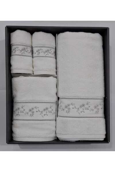 Özdilek Daniela White Shower Set/Guest Set/Towel Set