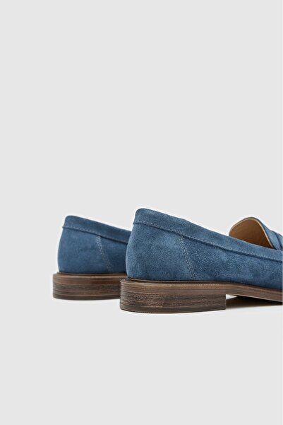 Lara Mira kot rengi hakiki süet deri püsküllü kadın Loafer ayakkabı 7700