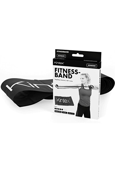 Kıntex شريط اللياقة البدنية وشريط التمرين وشريط المقاومة والقوة - أسود