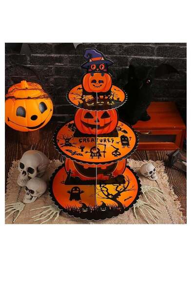 Generic CityRiya-Long Themed Dessert Tower Cake Stand - Orange