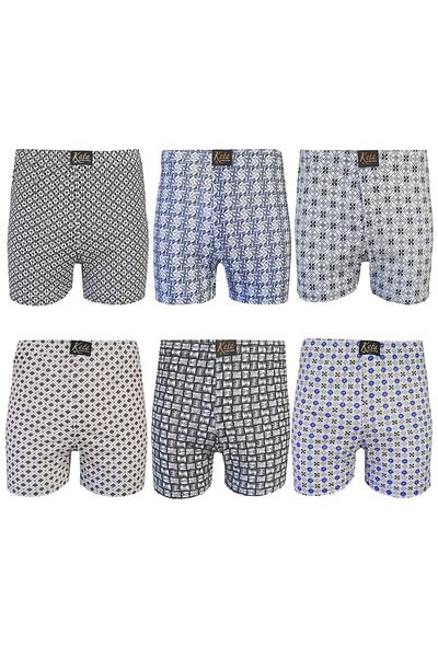 Sereia Men's Empirme Color and Pattern Print Variety Boxer 6 Pack Large Size - Sreiakomtak10I04Btl-Cok