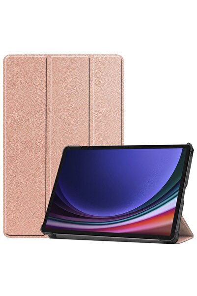 Madviun Husa pentru Samsung Galaxy Tab S9/S9 FE, FoldPro, J69, Microfibra, Rose Gold