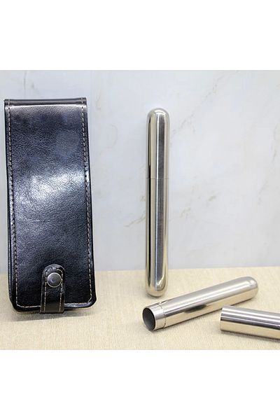SepetBudur Stainless Steel Flask with Leather Case Alk3890