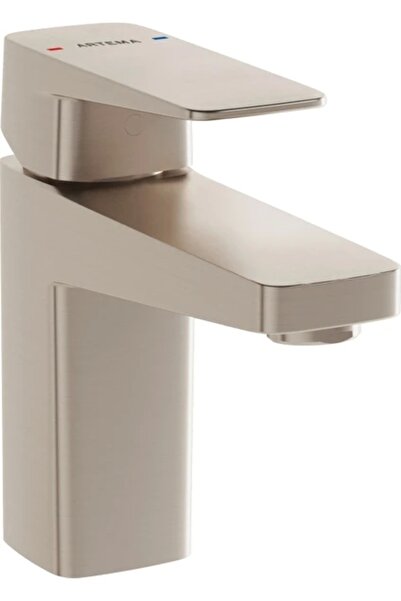 VitrA Root A4273234 Square Lavabo Bataryası Fırçalı Nikel