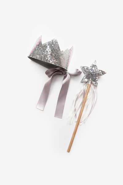 Le Mabelle Silver Sequined Girl's Hair Band Asa Set