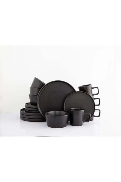 Generic 16 Piece Stoneware Dinnerware Set for 4, Kitchen Plates And Mugs,Dishwasher & Microwave Safe,Serve