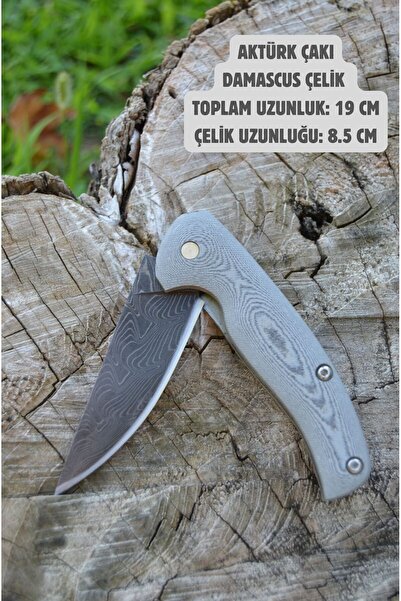 BIÇAK DOĞADA Aktürk Çakı Damascus Verzalit Saplı Çakı –İçten Kilitli, Kişisel...