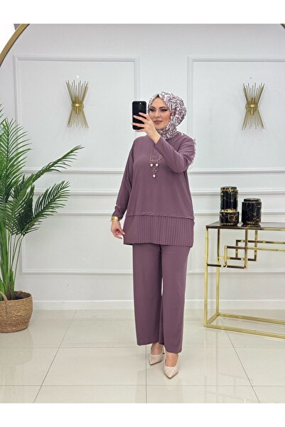 Enans Design Set de 2 piese Hijab pentru femei, tunică și pantaloni