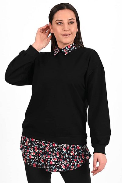 Bigsize Women's blouse in large sizes with flowers 1438-23