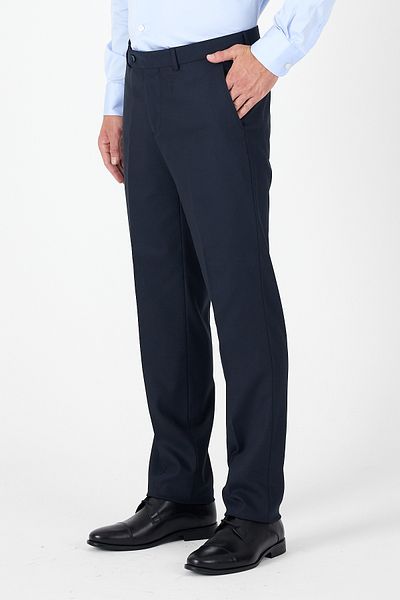 İmza Dark Navy Blue Side Pocket Open Leg Straight Comfort Fit Stretchy Trousers 1003250914