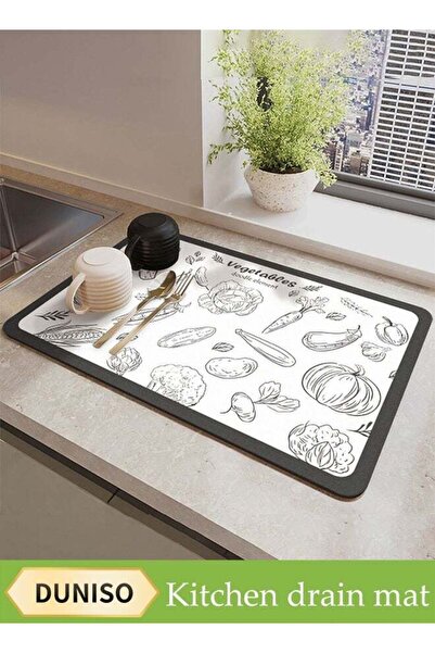 Generic DUNISO Kitchen Drain Matï¼ŒDiatom Mud Drainage Padï¼ŒDishwashing Mat, Insulation Matï¼ŒTea Cup Cush