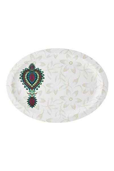 Generic Melamine Oval Shaped Platter White/Red/Blue 34cm