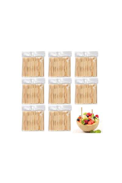 Generic SYOSI Bamboo Forks, Natural Bamboo Forks, Disposable Mini Forks for Appetizers, Blunt End Appetizer