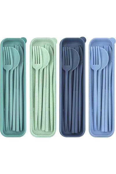 Generic 4 Sets Reusable Utensils Set, Travel Utensils with Case, Reusable Utensils for Lunch Box accessorie