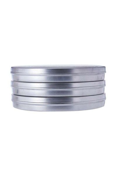 Generic 3-Piece Round Basbuosa Tray With Lid Silver 10inch