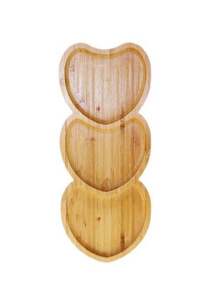 Generic 3 Slot Bamboo Tray Brown 2x14x34centimeter