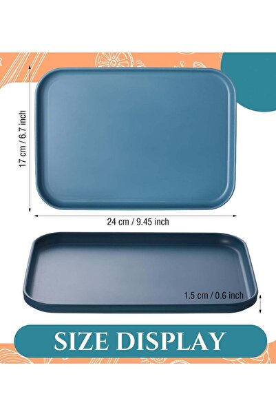 Generic Dark Blue Plastic Serving Platters and Trays, Serving Dishes for Ente...
