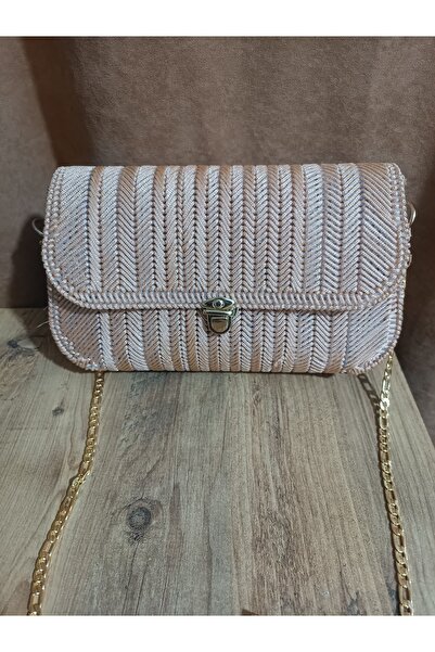 Piamaksesuar Kanvas Balık Sırtı Bej Çanta