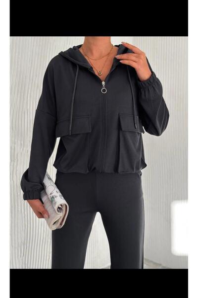 Koton K&S Women's oversized winter tracksuit with hood and full zip