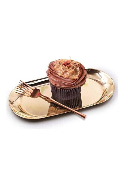 Generic Stainless Steel Serving Tray Gold 17.8x8.4cm