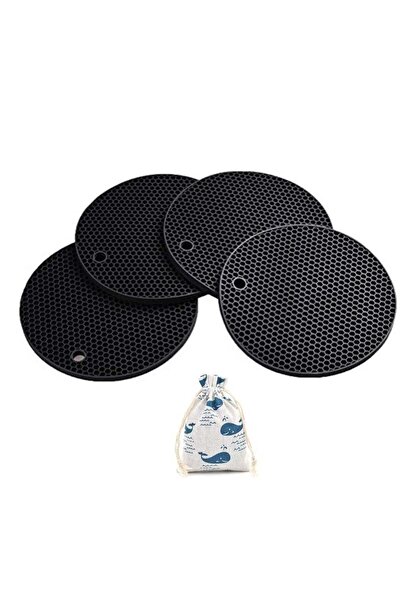 Generic SYOSI Silicone Hot Pads 4 Multi Purpose Pot Holders and Trivets Heat Resistant Pot Holder Pad Set f