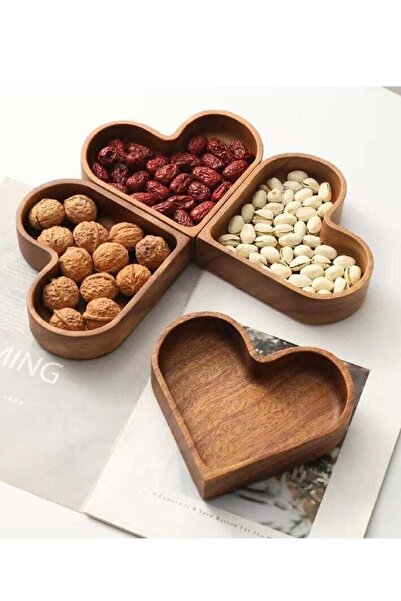 Generic Candy solid wood tray, stackable nut fruit box, creative peach wood t...