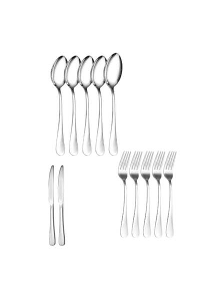 Generic 12-Piece Stainless Steel Cutlery Set 2 Knives, 5 Forks & 5 Spoons