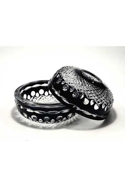 Kristal Market Handmade Cut Crystal Royal Pattern Decorative Presentation Holder Closed Napkin Holder