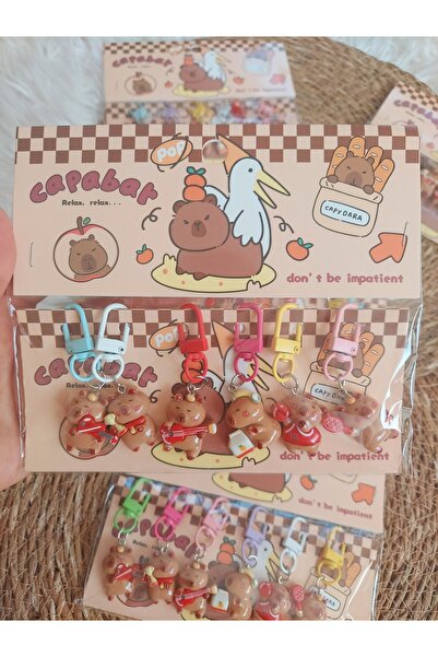 Özeniş سلسلة مفاتيح صغيرة على شكل كابيبارا