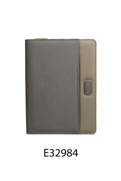 ORYX Unisex Professional Fabric Portfolio – B5 Organizer with Craft Paper Notebook & Metal Detail Green