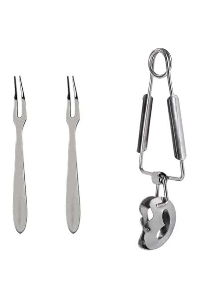 Generic SYOSI Snail Tong Forks Set Stainless Steel Escargot Tongs Snail Fork Clip Food Serving Tongs Escarg