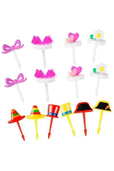 Generic meayul 14pcs Food Fruit Fork Picks for Kids, Fruit Stick Mini Fruit Toothpicks, Portable Fruit For