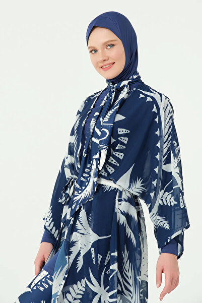 ALFASA Scarf Collar Patterned Tetesure Swimsuit