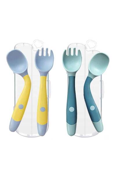 Generic Oasisgalore 2-Set Toddler Utensils with Travel Case, Baby Spoon and Fork Set for Self-Feeding and T