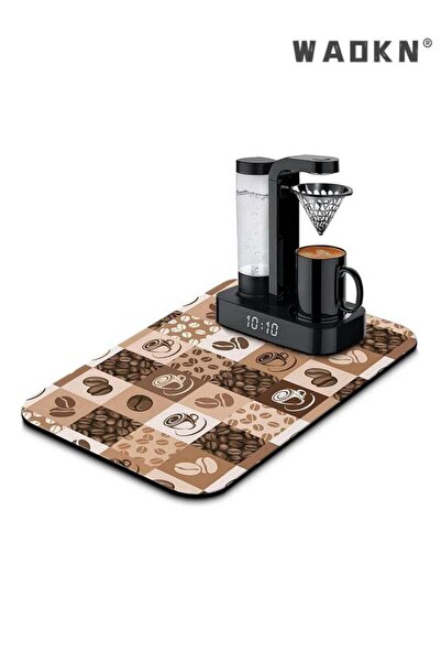 Generic WAOKN Home Coffee Maker Mat for Countertops,Dish Drying Mat,Coffee Bar Decor,Coffee Machine Pads,Ab