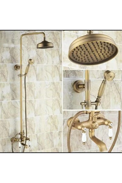 OEM BANYO BATARYASI DUŞ SETİ ANTİK ÖZEL SERAMİK KOLLU MODEL 7 YIL GARANTİLİ İ...