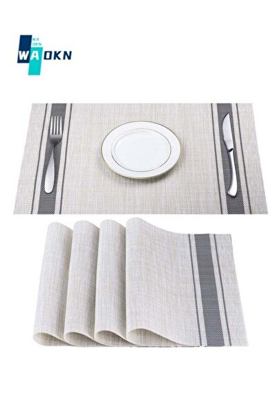 Generic WAOKN Placemats Set of 4: Anti-slip Washable Placemats for Dining Table, Woven Vinyl Insulating Pla