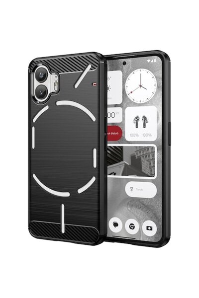 UIQ Husă de protecție pentru Nothing Phone 2, robustă, rezistentă la zgârieturi, neagră