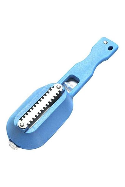 Generic Fish Scale Remover With Cutting Knife Blue/Silver 25cm