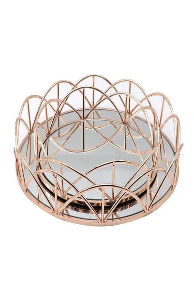 Generic Metallic Round Tray Gold/Silver 39 x 39 x 7cm