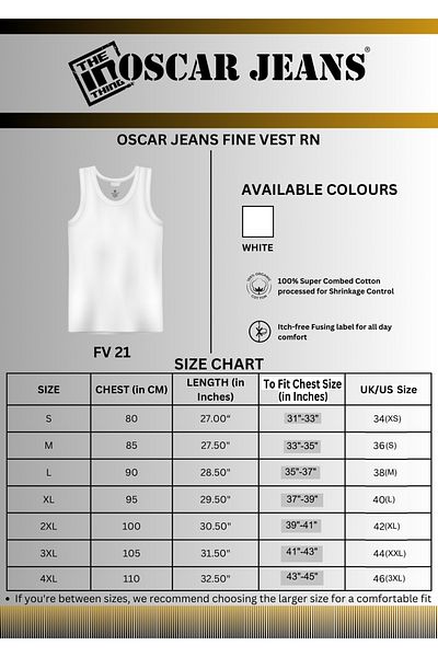 OSCAR JEANS Pack of 6 100% Cotton Basic Men's Vest Tank Top Undershirt Sleeveless Soft Breathable