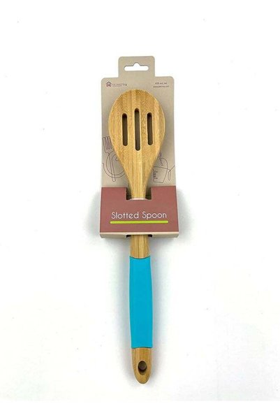 Generic Home Pro Bamboo Slotted Cooking Spoon MultiColor