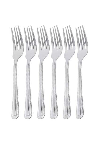 Generic GIBSON Gibson Home Tustin 6 Piece Stainless Steel Dinner Fork Flatware Set in Silver